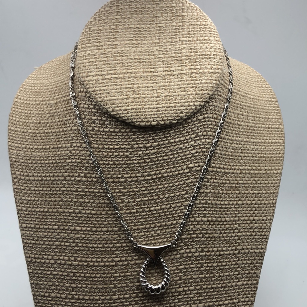 Vintage Crown Trifari Necklace Silver-Tone Snail Chain 13 Mid Century 34$